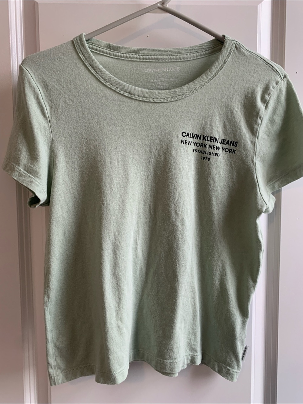Calvin Klein Jeans Mint Green Logo Short Sleeve Tee